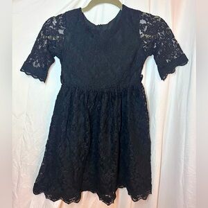 Elegant Black Lace 3/4 Sleeve Dress Girls European Size 140 (9/10 years old)